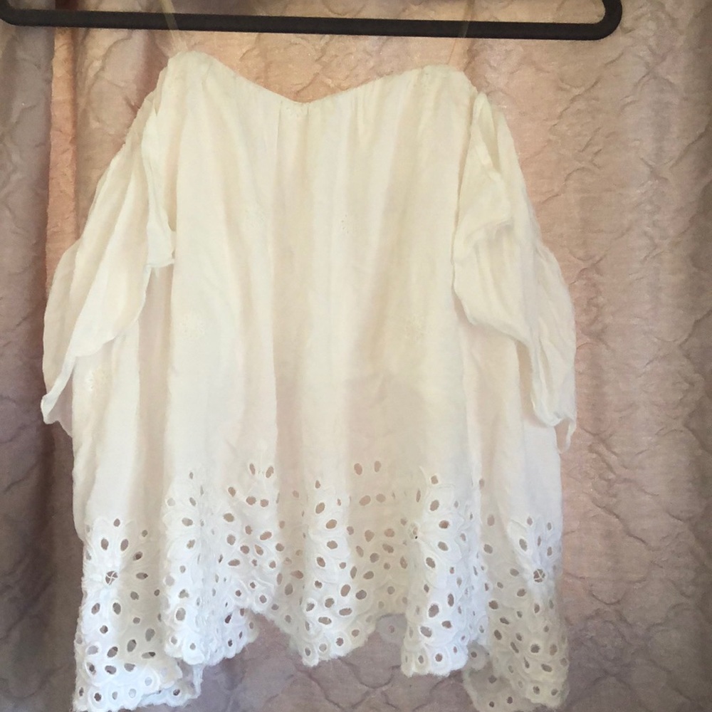Off the shoulder white top